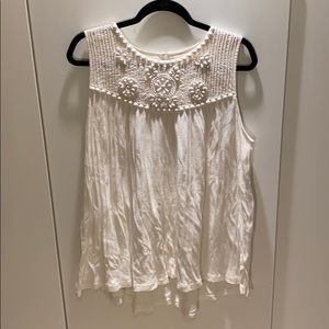 Beaded White Blouse